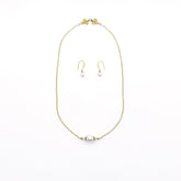 The Nine Gold Pearl Necklace and Earrings Set